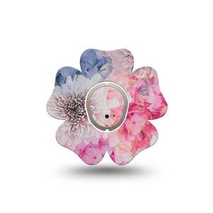 ExpressionMed Bloom Town Dexcom G7 Flower Shape Single Garden Oasis Patch CGM Design, Dexcom Stelo Glucose Biosensor System with center sticker