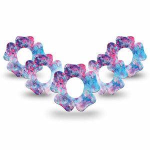 Ascendant, The Rise Flower Dexcom G7 Tape, 5-Pack, Splattered Colors Themed, Plaster Patch Design, Dexcom Stelo Glucose Biosensor System