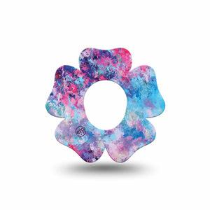 Ascendant, The Rise Flower Dexcom G7 Tape, Single, Color Splash Themed, CGM Adhesive Patch Design, Dexcom Stelo Glucose Biosensor System