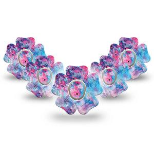 Ascendant, The Rise Flower Dexcom G7 Tape, 5-Pack Stickers and Tapes, Splattered Colors Themed, Plaster Patch Design, Dexcom Stelo Glucose Biosensor System
