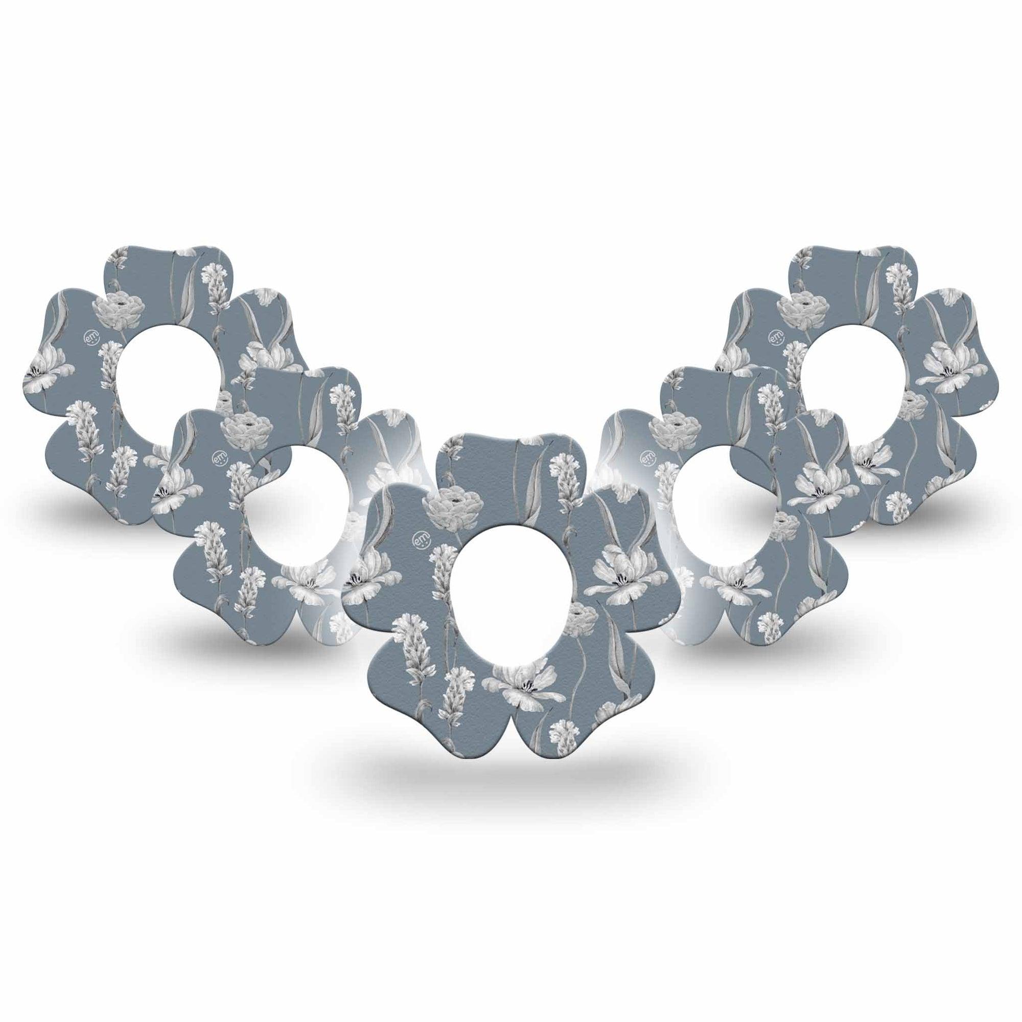 ExpressionMed Muted Petals Dexcom G7 Flower Shape Tape, Dexcom Stelo Glucose Biosensor System, 5-Pack Tape Elegant Petals, Plaster CGM Design