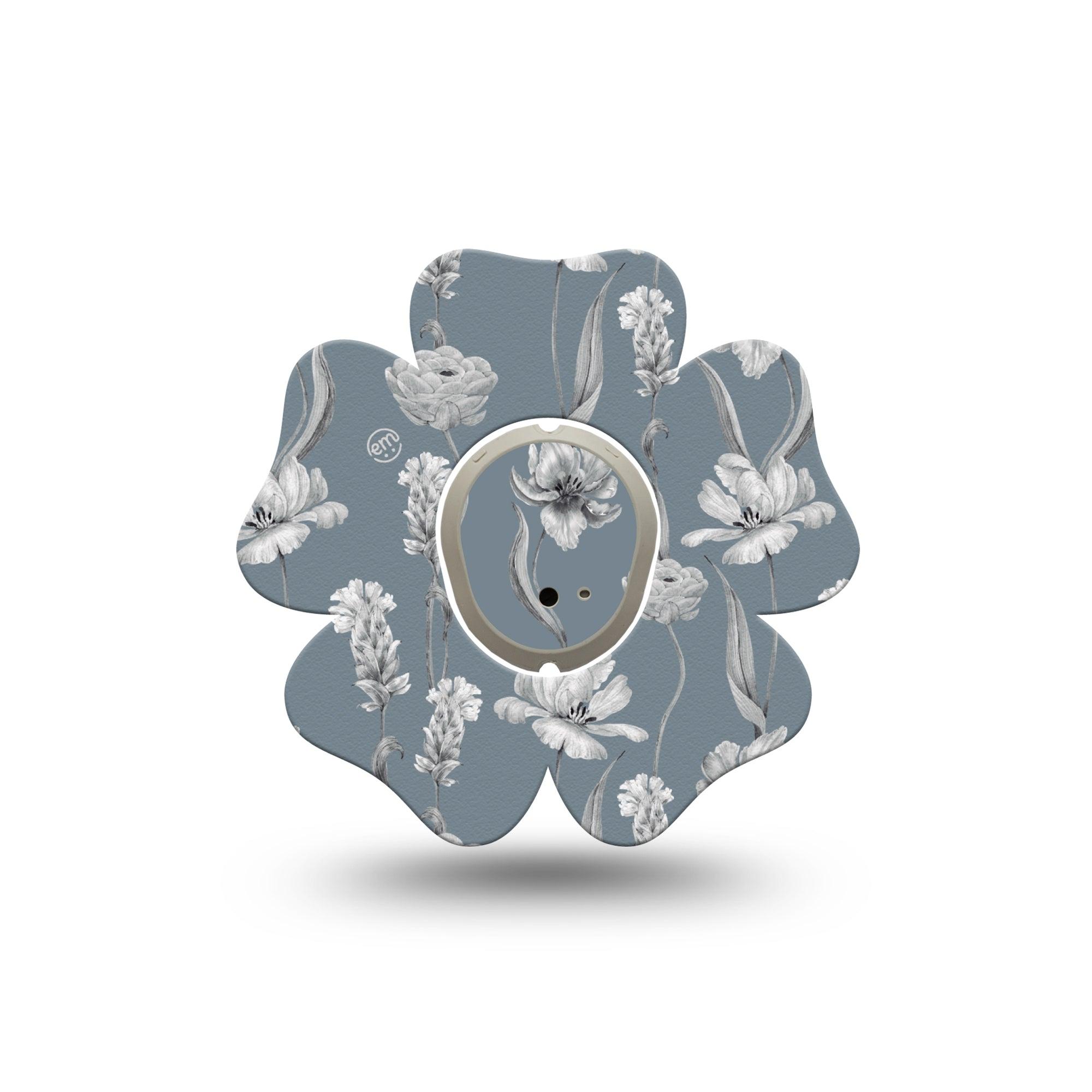 ExpressionMed Muted Petals Dexcom G7 Flower Shape Tape, Dexcom Stelo Glucose Biosensor System, Single Tape and Single Sticker Elegant Petals, Plaster CGM Design