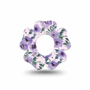 ExpressionMed Purple blooms Dexcom G7 Flower Shape Single Lavender hues Patch CGM Design, Dexcom Stelo Glucose Biosensor System