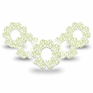 ExpressionMed Sage Greens Dexcom G7 Flower Shape Tape, Dexcom Stelo Glucose Biosensor System, 5-Pack Tape Sage Foliage, Adhesive Tape CGM Design