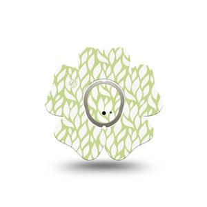 ExpressionMed Sage Greens Dexcom G7 Flower Shape Tape, Dexcom Stelo Glucose Biosensor System, Single Tape and Single Sticker Subdued Sage, Plaster CGM Design
