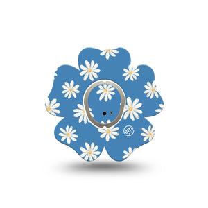 ExpressionMed Painted Daisies Dexcom G7 Flower Shape Tape, Dexcom Stelo Glucose Biosensor System, Single Tape and Single Sticker Painted Daisies Themed,  Plaster CGM Design
