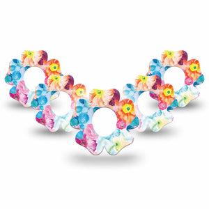 ExpressionMed Watercolor Poppies Dexcom G7 Flower Shape 5-Pack Floral Watercolors Patch CGM Design, Dexcom Stelo Glucose Biosensor System