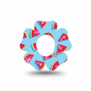 ExpressionMed Watermelon Slices Dexcom G7 Flower Shape Tape, Dexcom Stelo Glucose Biosensor System, Single Tape Refreshing Treat Adhesive Tape CGM Design