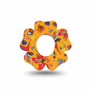 ExpressionMed Buzzing Wings Dexcom G7 Flower Shape Tape, Dexcom Stelo Glucose Biosensor System, Single Tape Vibrant Wings, Adhesive Tape CGM Design
