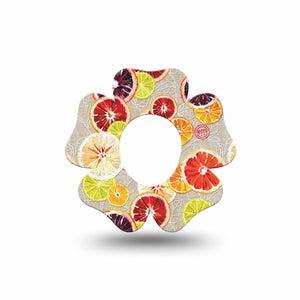 ExpressionMed Citrus Slices Flower Dexcom G7 Tape, Single, Tangy Fruits Inspired, CGM Overlay Patch Design, Dexcom Stelo Glucose Biosensor System