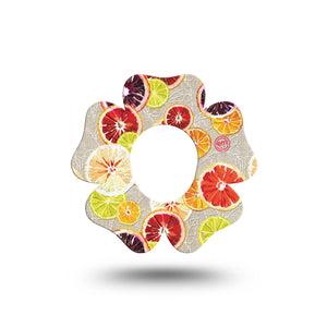 ExpressionMed Citrus Slices Flower Dexcom G7 Tape, Single, Tangy Fruits Inspired, CGM Overlay Patch Design, Dexcom Stelo Glucose Biosensor System