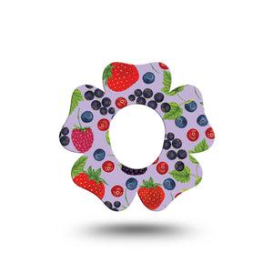 ExpressionMed Wild Berries Flower Dexcom G7 Tape, Single, Multicolored Berries Themed, Adhesive Patch Design, Dexcom Stelo Glucose Biosensor System