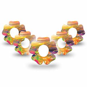 ExpressionMed Fragments From Above Dexcom G7 Flower Shape Tape, Dexcom Stelo Glucose Biosensor System, 5-Pack Tape Aerial Fragments, Plaster CGM Design