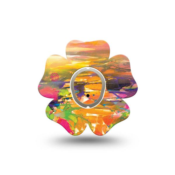 ExpressionMed Fragments From Above Dexcom G7 Flower Shape Tape, Dexcom Stelo Glucose Biosensor System, Single Tape and Single Sticker Aerial Fragments, Plaster CGM Design