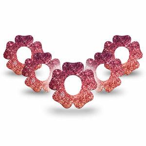 ExpressionMed Glittering Fall Ombre Dexcom G7 Flower Shape Tape, Dexcom Stelo Glucose Biosensor System, 5-Pack Tape Glittering Fall, Adhesive Tape CGM Design