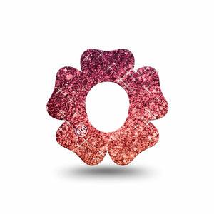 ExpressionMed Glittering Fall Ombre Dexcom G7 Flower Shape Tape, Dexcom Stelo Glucose Biosensor System, Single Tape Sparkling Leaves, Adhesive Tape CGM Design