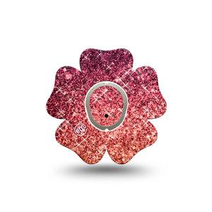 ExpressionMed Glittering Fall Ombre Dexcom G7 Flower Shape Tape, Dexcom Stelo Glucose Biosensor System, Single Tape and Single Sticker Luminous Gradient, Adhesive Tape CGM Design