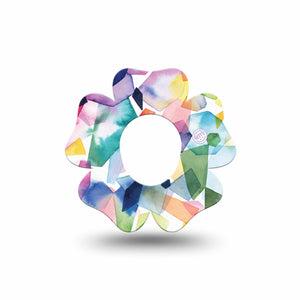 ExpressionMed Colorful patterns Dexcom G7 Flower Shape Single Symmetrical beauty Patch CGM Design, Dexcom Stelo Glucose Biosensor System