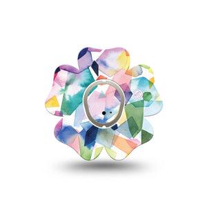 ExpressionMed Colorful patterns Dexcom G7 Flower Shape Single Symmetrical beauty Patch CGM Design, Dexcom Stelo Glucose Biosensor System Tape and Sticker