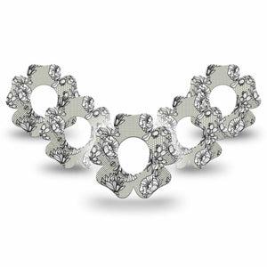 ExpressionMed Black Lace Dexcom G7 Flower Shape Tape, Dexcom Stelo Glucose Biosensor System, 5-Pack Tape Timeless Elegance, Adhesive Tape CGM Design