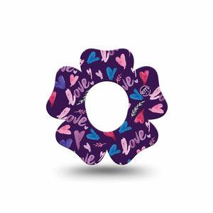 ExpressionMed Watercolor Love Flower Dexcom G7 Tape, Single, Handwritten Love Inspired, CGM Plaster Patch Design, Dexcom Stelo Glucose Biosensor System