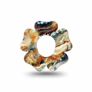 ExpressionMed Sea in a Storm Dexcom G7 Flower Shape Tape, Dexcom Stelo Glucose Biosensor System,  Single Tape Tempestuous Seas Adhesive Tape CGM Design