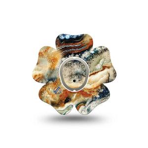 ExpressionMed Sea in a Storm Dexcom G7 Flower Shape Tape, Dexcom Stelo Glucose Biosensor System,  Single Tape and Sticker Tempestuous Seas Adhesive Tape CGM Design