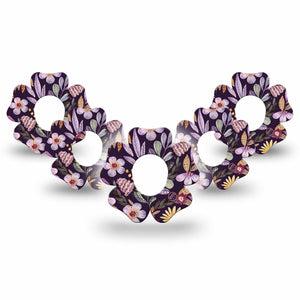 ExpressionMed Moody Blooms Dexcom G7 Flower Shape Tape, Dexcom Stelo Glucose Biosensor System, 5-Pack Blooming Florals Inspired  CGM Design
