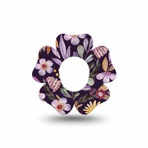 ExpressionMed Moody Blooms Dexcom G7 Flower Shape Tape, Dexcom Stelo Glucose Biosensor System, Single Aesthetic Florals Inspired Adhesive Tape CGM Design