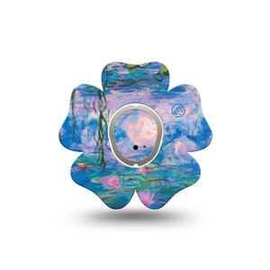 ExpressionMed Monet Water Lilies Dexcom G7 Flower Shape Tape, Dexcom Stelo Glucose Biosensor System, Single Tape and Single Sticker Water Lilies, Adhesive Tape CGM Design