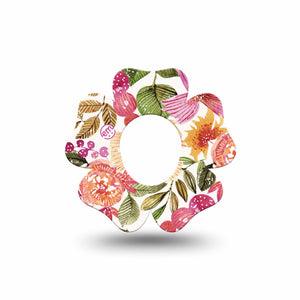 ExpressionMed Spring Bouquet Dexcom G7 Flower Shape Tape, Dexcom Stelo Glucose Biosensor System,  Single Tape Fresh Flowers Adhesive Tape CGM Design