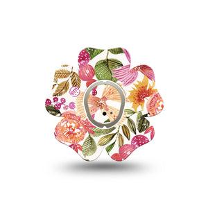 ExpressionMed Spring Bouquet Dexcom G7 Flower Shape Tape, Dexcom Stelo Glucose Biosensor System,  Single Tape Fresh Flowers Adhesive Tape CGM Design with Center Sticker