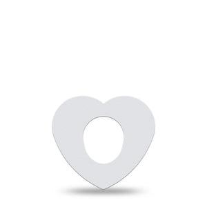 ExpressionMed White Dexcom G7 Heart Shape Tape, Dexcom Stelo Glucose Biosensor System, Single Tape Clean Surface, Overlay Patch CGM Design