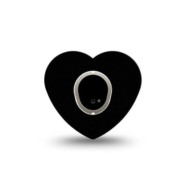 Black Heart Dexcom G7 Tape, Single, Monochromatic Tape Design Inspired, CGM Overlay Patch Design, Dexcom Stelo Glucose Biosensor System with center sticker