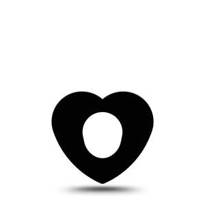 Black Heart Dexcom G7 Tape, Single, Monochromatic Tape Design Inspired, CGM Overlay Patch Design, Dexcom Stelo Glucose Biosensor System