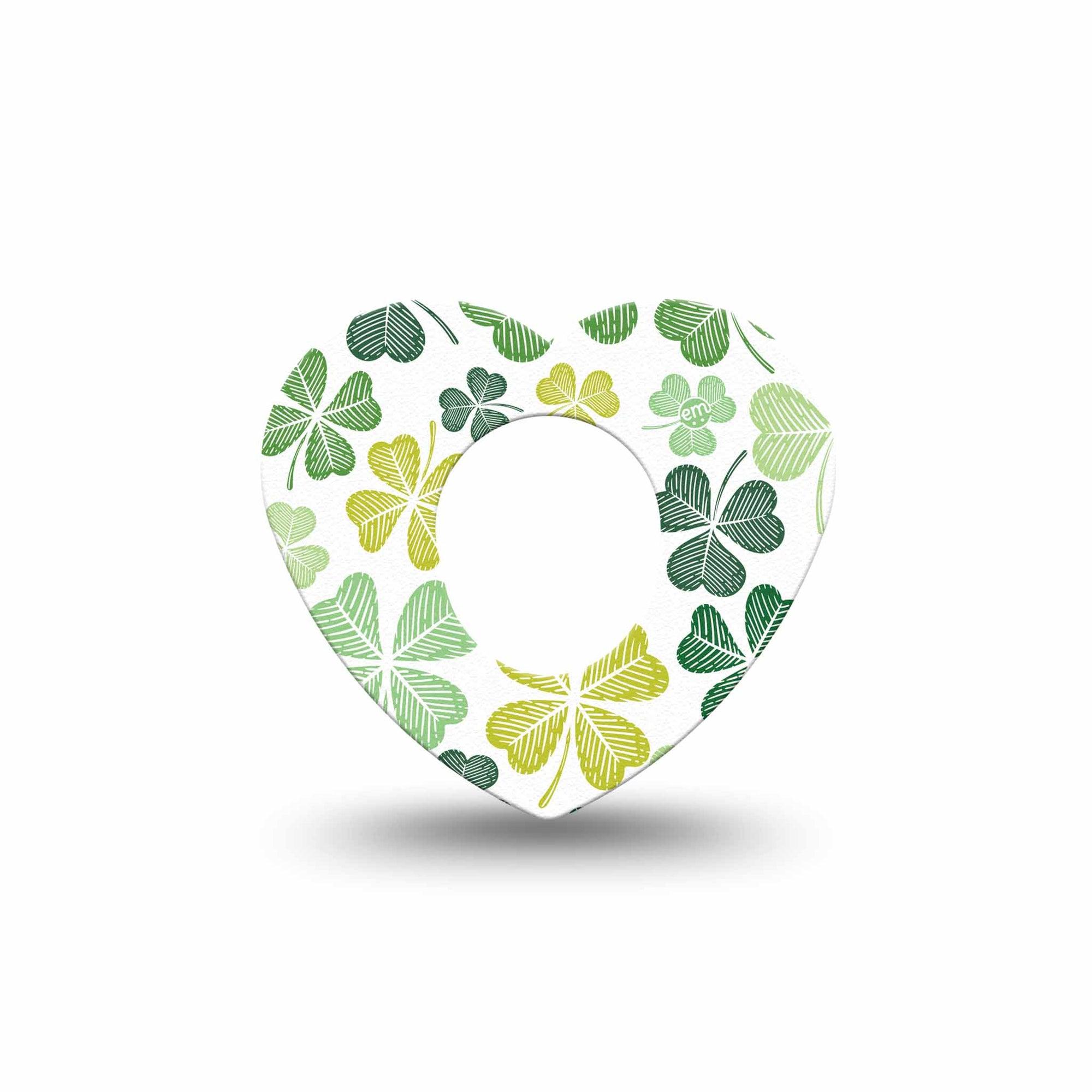 ExpressionMed Clover Pile Dexcom G7 Heart Shape Tape, Dexcom Stelo Glucose Biosensor System, Single Tape Clovers For St. Patty's Day, Overlay Patch CGM Design