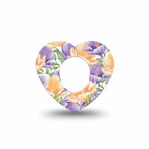 ExpressionMed Crocus Flowers Dexcom G7 Heart Shape Single crocus flowers Fixing Ring Tape CGM Design, Dexcom Stelo Glucose Biosensor System