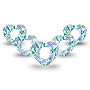 ExpressionMed Hyacinths  Dexcom G7 Heart Shape 5-Pack hyacinth varieties Fixing Ring Tape CGM Design, Dexcom Stelo Glucose Biosensor System