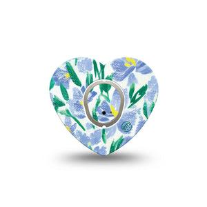 ExpressionMed Hyacinths Dexcom G7 Heart Shape Single Tape and Sticker fragrant hyacinths, early spring bloome Fixing Ring Tape CGM Design, Dexcom Stelo Glucose Biosensor System