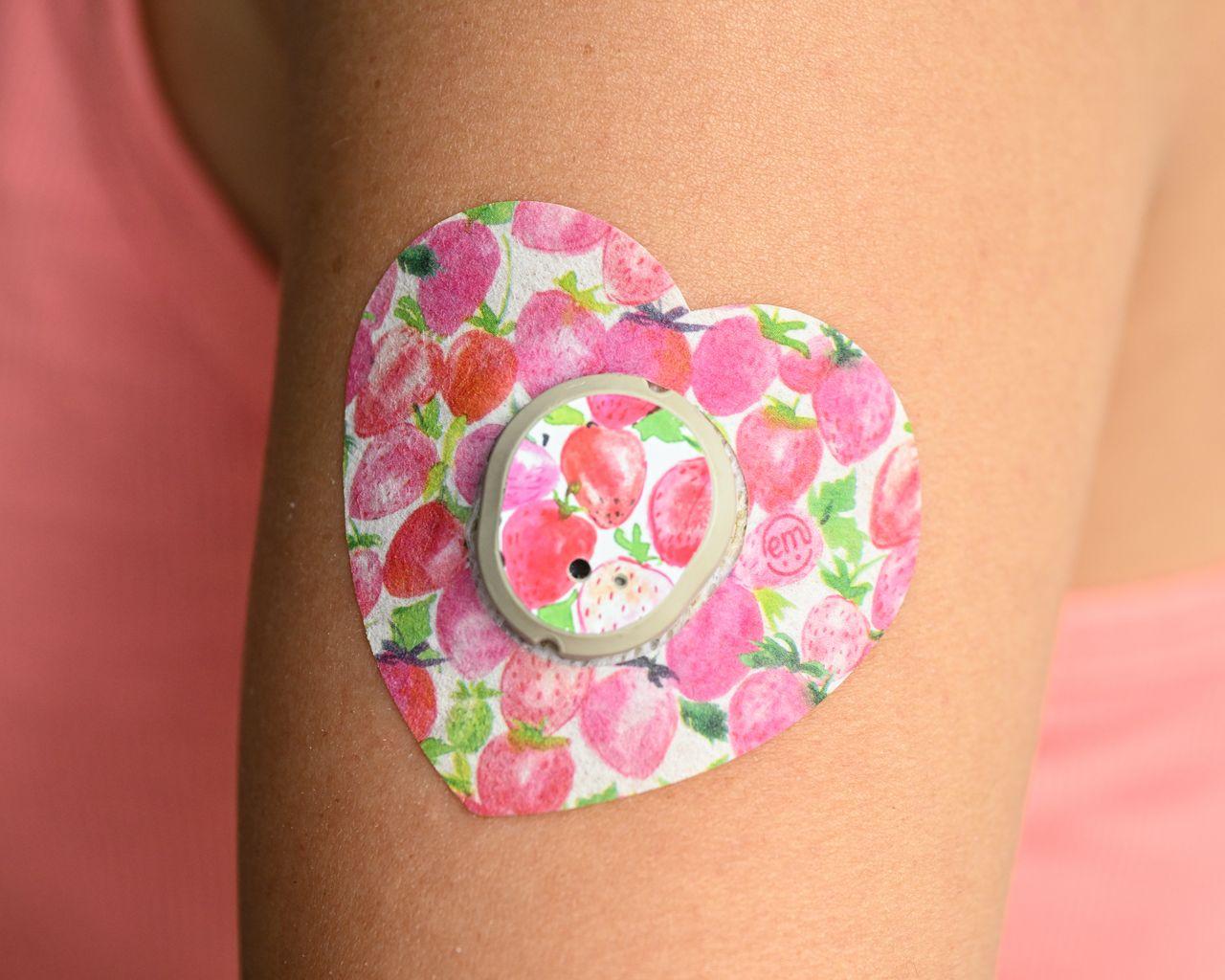 ExpressionMed Strawberry Crush Dexcom G7 Heart Tape