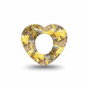 ExpressionMed Fall Camo Dexcom G7 Heart Shape Tape, Dexcom Stelo Glucose Biosensor System, Single Tape Nature Inspired Camo Overlay Patch CGM Design