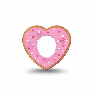 ExpressionMed Kiss Me Cookie Dexcom G7 Heart Shape Tape, Dexcom Stelo Glucose Biosensor System, Single Tape Sweet Heart Cookie, Overlay Patch CGM Design