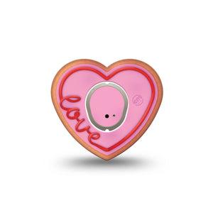 ExpressionMed Love Cookie Dexcom G7 Heart Shape Tape, Dexcom Stelo Glucose Biosensor System, Single Tape and Single Sticker Heart Shaped Cookie, Overlay Patch CGM Design