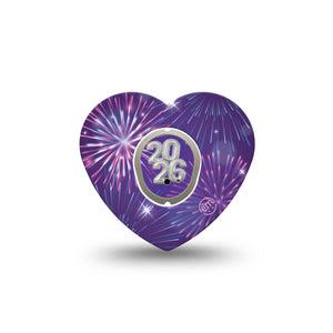 New Years Celebration Dexcom G7 and Stelo Heart Tape