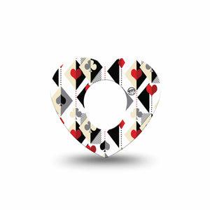 ExpressionMed Playing Cards Dexcom G7 Heart Shape Tape, Dexcom Stelo Glucose Biosensor System, Single Tape Argyle Inspired Card Deck, Overlay Patch CGM Design
