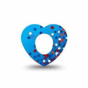ExpressionMed Confetti Stars Dexcom G7 Heart Shape Tape, Dexcom Stelo Glucose Biosensor System, Single Tape Fun Explosive Confetti Stars, Overlay Patch CGM Design
