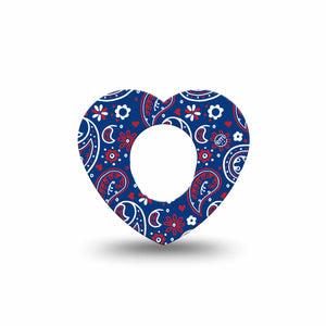 ExpressionMed Independence Paisley Dexcom G7 Heart Shape Tape, Dexcom Stelo Glucose Biosensor System, Single Tape Fun Summer Paisley, Overlay Patch CGM Design