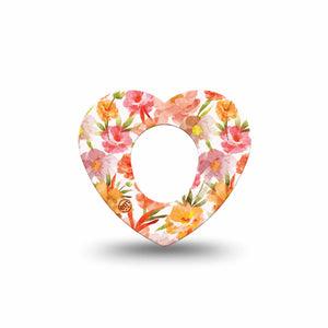 ExpressionMed Peach Dusk Dexcom G7 Heart Shape Tape, Dexcom Stelo Glucose Biosensor System, Single Tape Pantone Neutral Mousse, Overlay Patch CGM Design