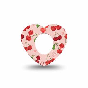 ExpressionMed Cherries Dexcom G7 Heart Shape Tape, Dexcom Stelo Glucose Biosensor System, Single Tape Summer Fruit, Overlay Patch CGM Design