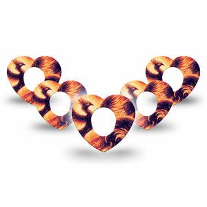 ExpressionMed Rising Phoenix Dexcom G7 Heart Shape Tape, Dexcom Stelo Glucose Biosensor System, 5-Pack Tape Fire Rising Phoenix Perseverance, Overlay Patch CGM Design
